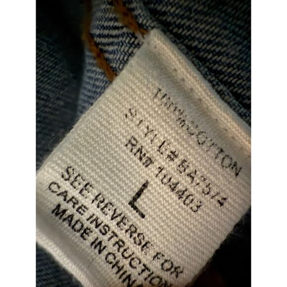 VOGE Embroidered Denim Jacket Boho Floral Jean Jacket Vintage Festival Western L - Picture 7 of 8